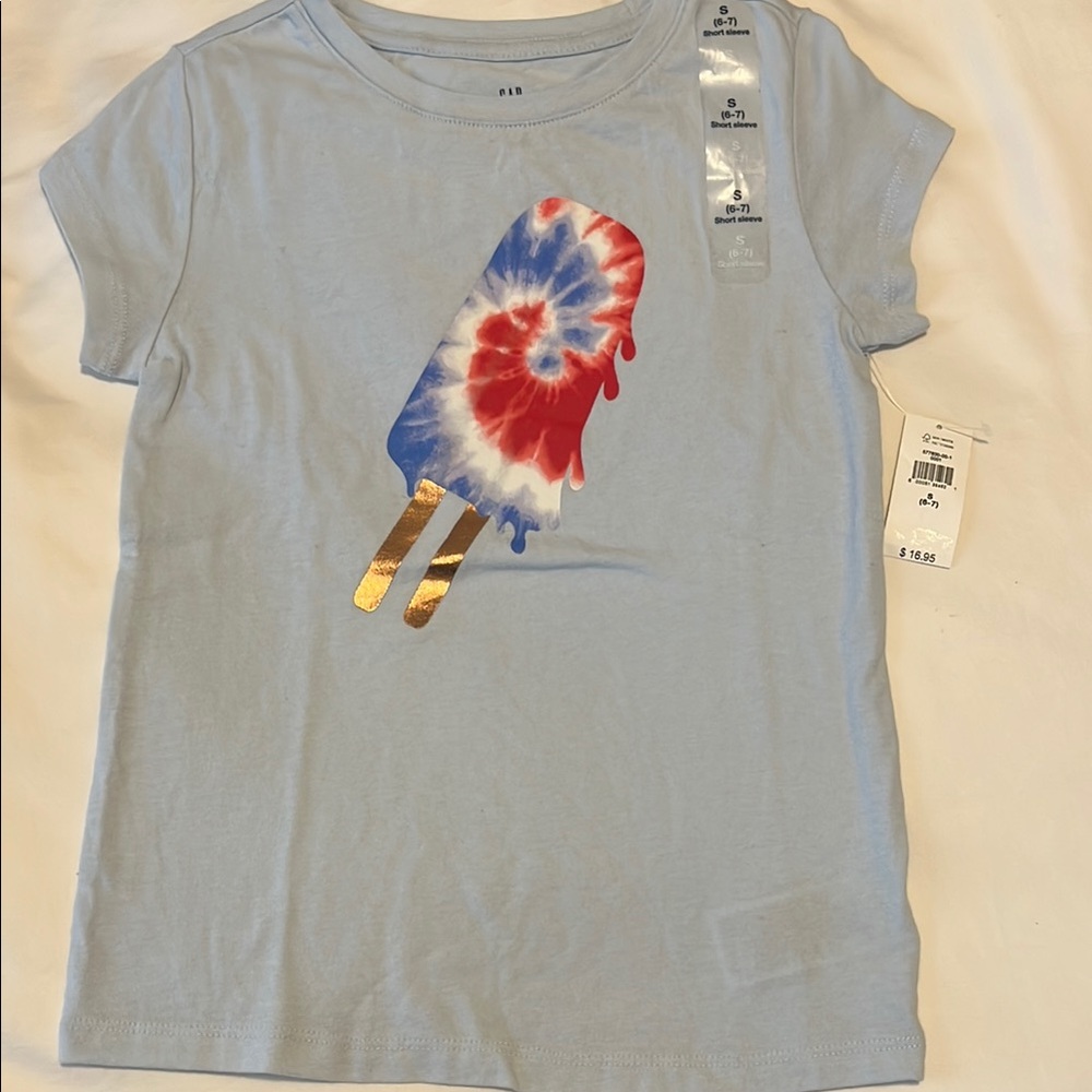Gap Kids Blue Tie-Dye Popsicle Shirt